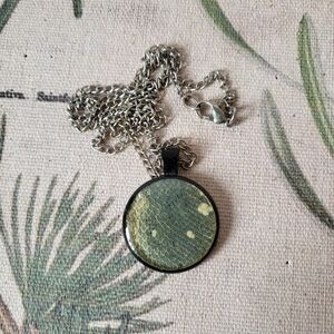 Handmade Blue Genuine Snakeskin Shed Pendant Necklace